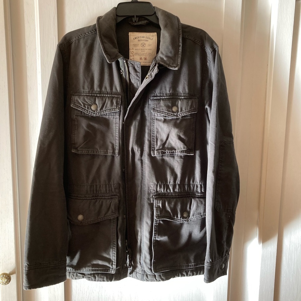 American Eagle Outfitters Dark Gray Military Jacket